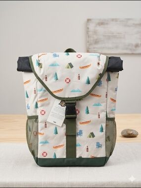 NWT Indigo Insulated Cooler Backpack Outdoors Retired Cabin Print